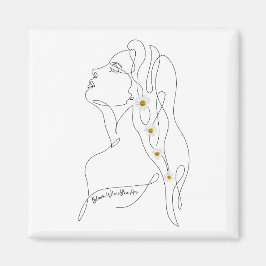 Imã Desenho em Linha da Arte da Mulher - Bloom onde vo