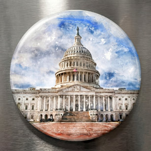 Imã Desenho em Pastel do Capitólio dos Estados Unidos