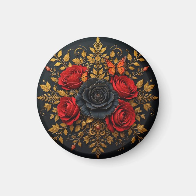Imã Desenho Floral Elegante (Frente)
