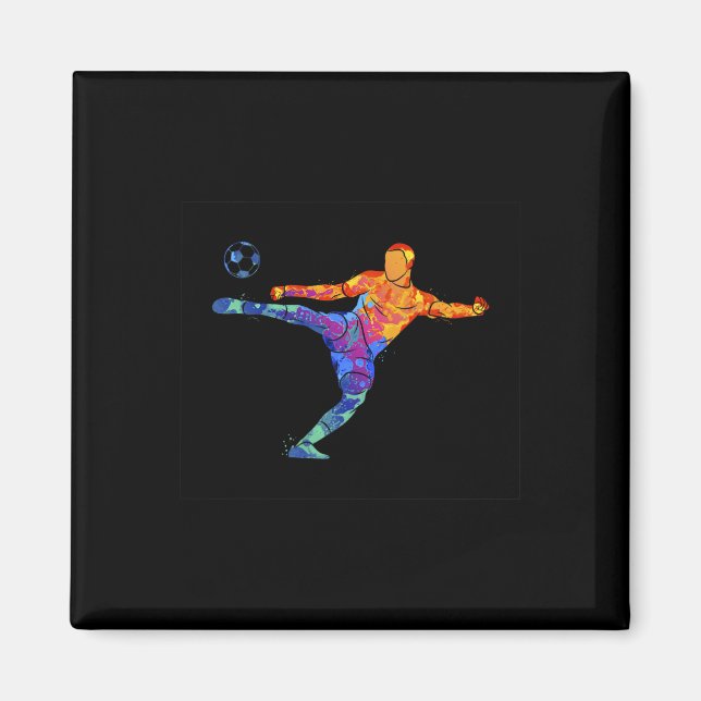Imã Desenho Gráfico Esportivo Atleta de Futebol  (Frente)