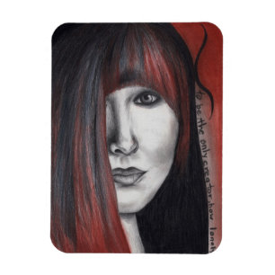 Ímã Desenho original da arte do retrato americano da