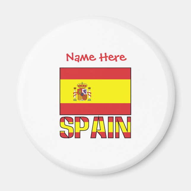 Imã Desenho Personalizado da Bandeira da Espanha com H (Frente)