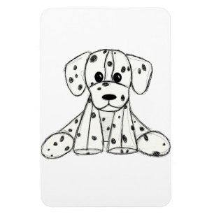 Ímã Desenho simples de um cão dalmata de pelúcia em pr