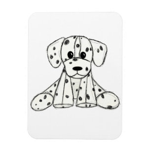 Ímã Desenho simples de um cão dalmata preto