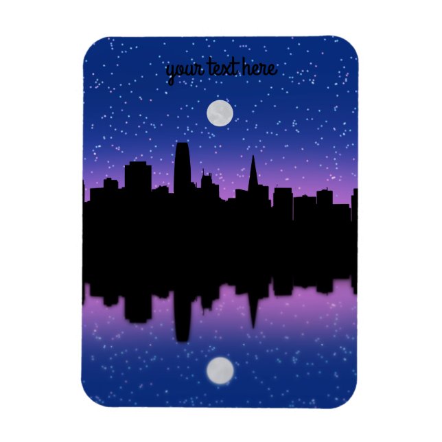 Ímã Desenho Skyline São Francisco #1 Magnet (Vertical)