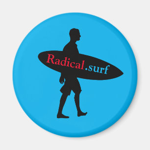 Imã Desenho Surfer Silhouette com seu conselho, com co