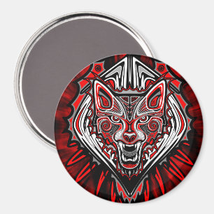 Imã Desenho Totêmico Tribal Haida de Lobo
