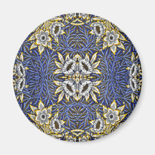Imã Desenho Tulipa e Salgueiro Azul e Dourado de Willi