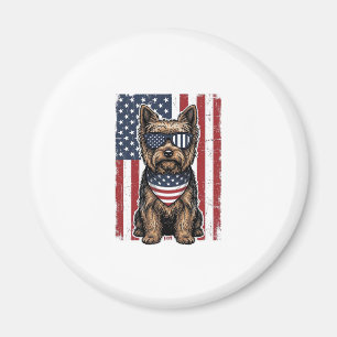 Imã Desenho Vetorial de Bandeira Vintage de Cachorro T