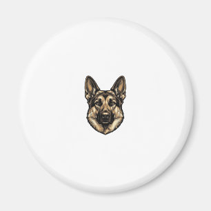 Imã Desenho Vetorial de Cão Pastor com Gravação Antiga
