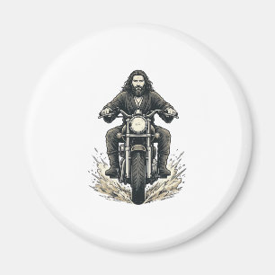 Imã Desenho Vetorial de Motociclista com Gravação Anti