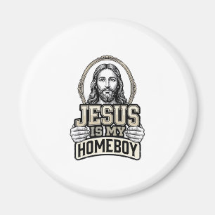 Imã Desenho Vetorial Gravado Vintage Jesus É Meu Amigo