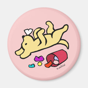 Imã Desenhos animados amarelos engraçados de Labrador