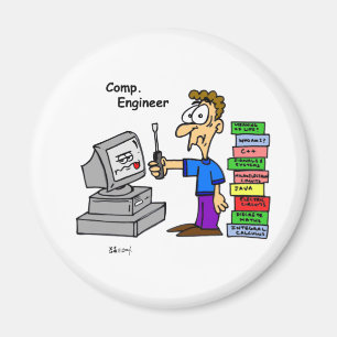 Imã Desenhos animados do engenheiro de computador