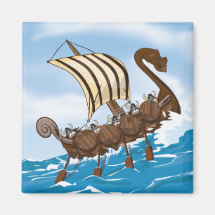 Imã Desenhos animados do navio de Viking
