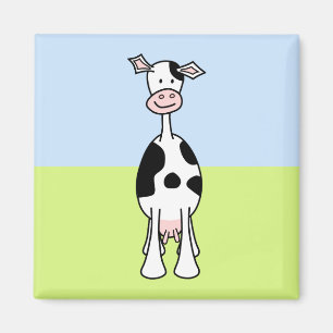 Imã Desenhos animados preto e branco da vaca. Parte