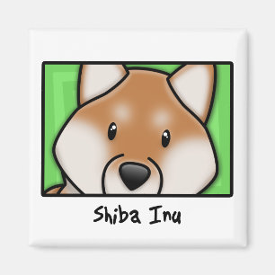 Imã Desenhos animados Shiba quadrado Inu