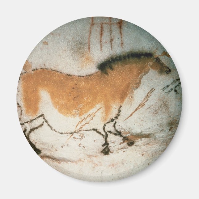 Imã Desenhos das cavernas Lascaux Francês Pré-Históric (Frente)