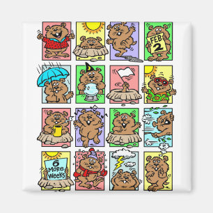 Imã Desenhos Engraçados do Dia do Marmota
