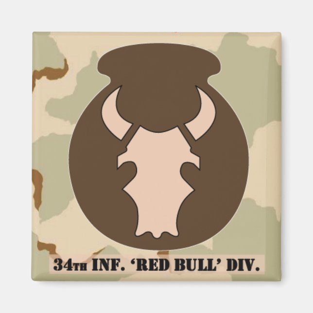 Imã Desert Bull DCU - look emblem 2x2 ímã com camo (Frente)