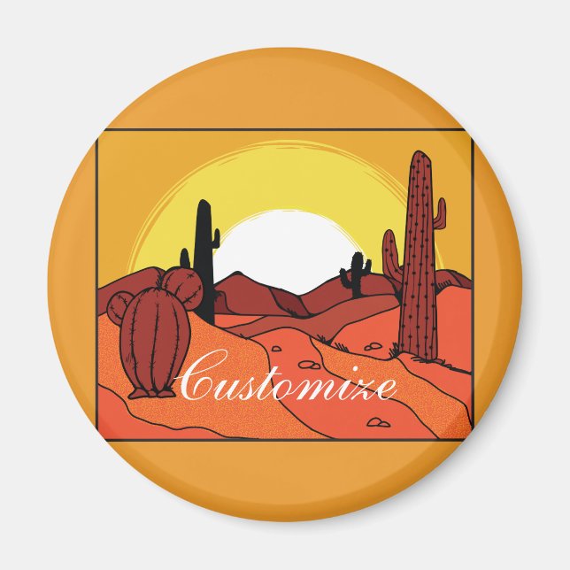 Imã Desert Cactus Sunset Thunder_Cove (Frente)