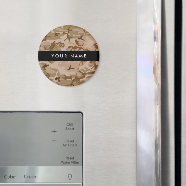 Imã Desert Camouflage Patterno, seu nome, Personalize (In Situ (Fridge))