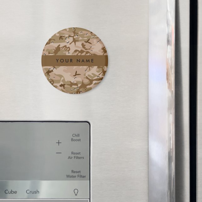 Imã Desert Camouflage Pebbles, o teu nome Personaliza (In Situ (Fridge))