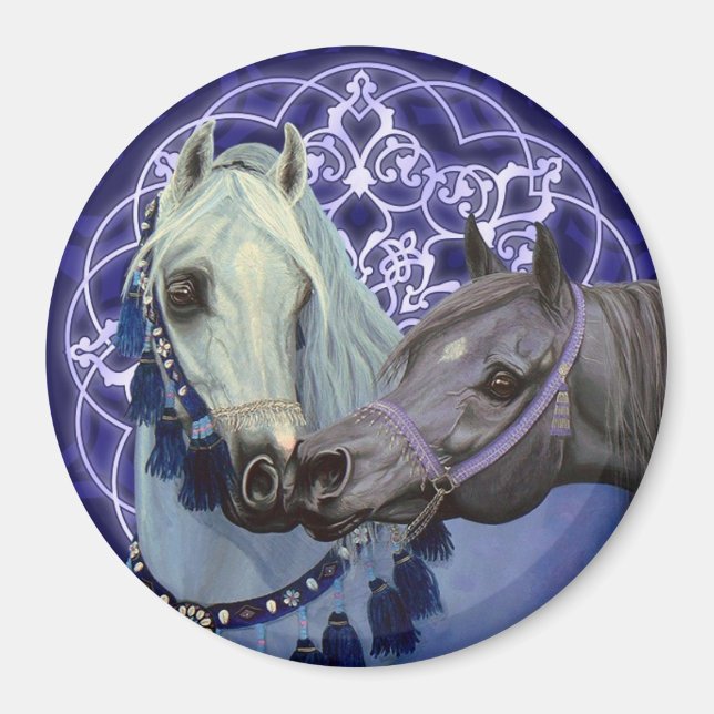 Imã Desert Jewels Cavalos árabes à volta de ímã (Frente)