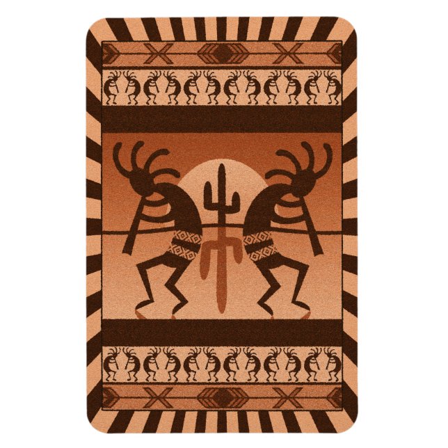 Ímã Desert Sun Cactus Kokopelli Sudoeste (Vertical)