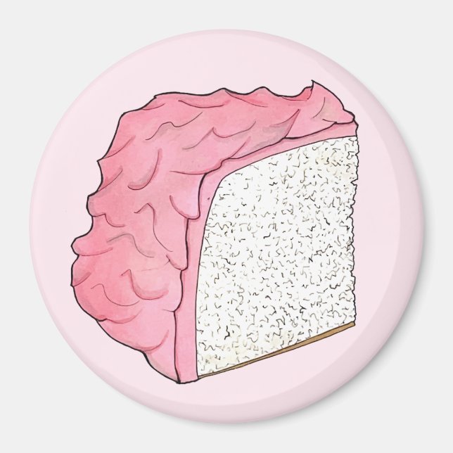 Imã Deserto Retroativo De Fatia De Bolo De Comida Anjo (Frente)