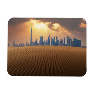Ímã Desertos   Vista Skyline do Dubai de Sand Dune