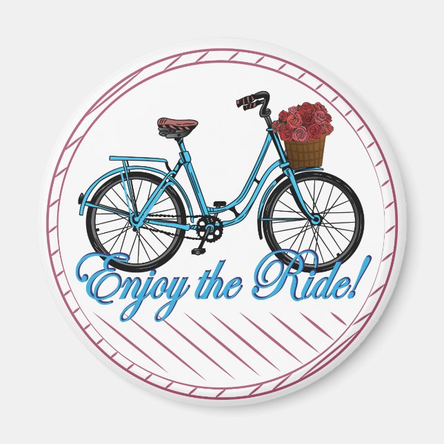 Imã Desfrute Da Bicicleta Azul De Corrida (Frente)