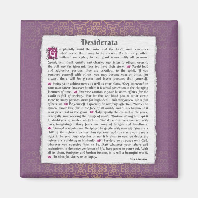 Imã Desiderata - Coisas desejadas (Frente)