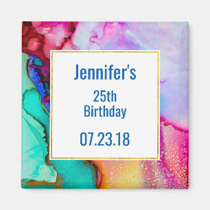 Imã Design Abstrato de Aquarela Moderna