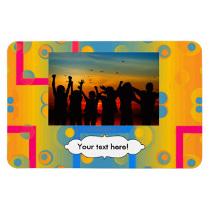 Ímã Design abstrato de quadrados e círculos