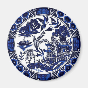 Imã Design azul azul & branco do salgueiro de China