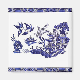 Imã Design Azul-branco-azul-chinês azul