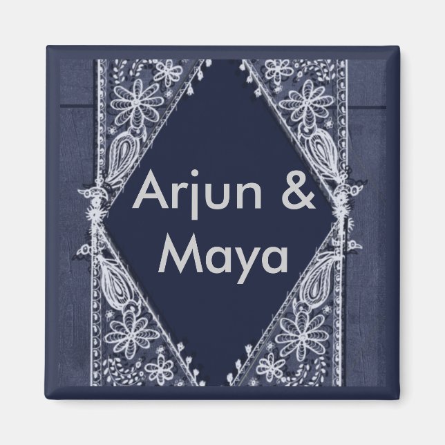 Imã Design Azul Escuro na Índia - Personalizado (Frente)