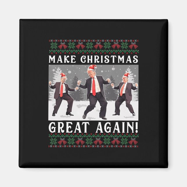 Imã Design Bonito Faça Excelente De Natal Novamente Pa (Frente)