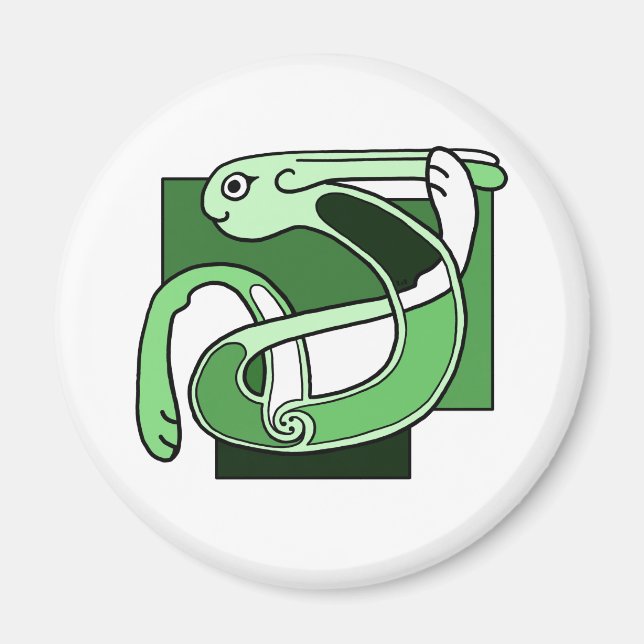 Imã Design Celtic Knotwork - Coelho Verde (Frente)