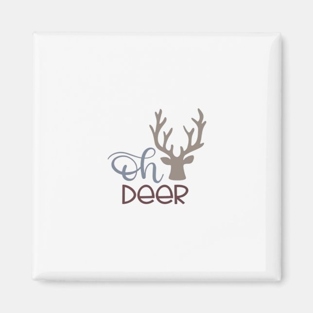 Imã Design Clássico Retro Oh Deer  (Frente)