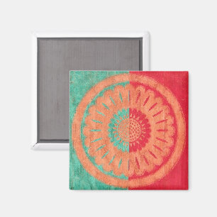 Imã Design colorido da flor de toalha de praia