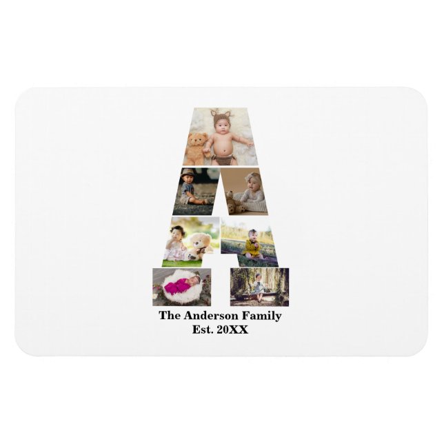 Ímã Design da sua própria letra A Colagem de fotos (Horizontal)