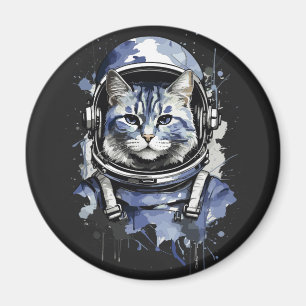 Imã Design de Abertura de Gato do Astronauta Azul