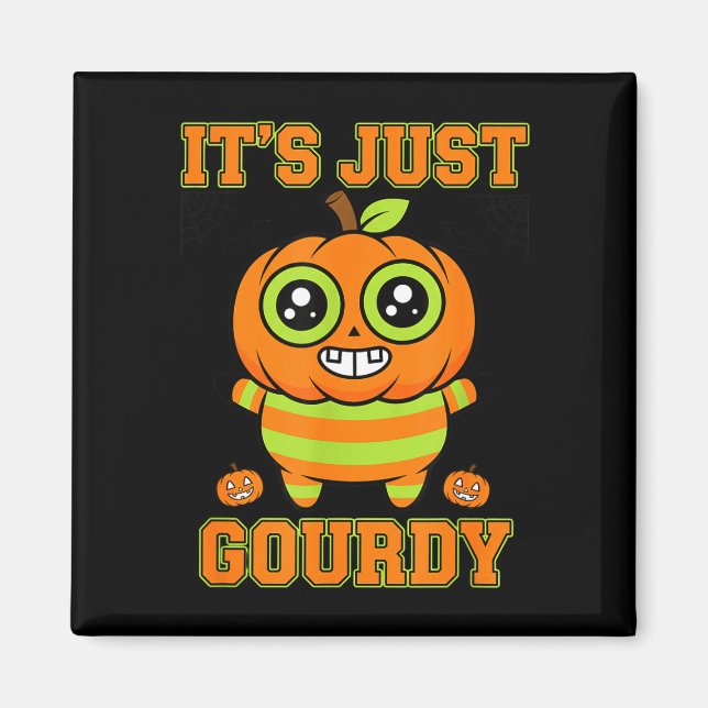Imã design de abóbora gourdy de Halloween jack o'laner (Frente)