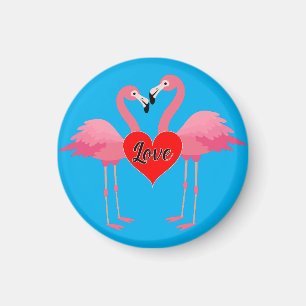 Imã Design de Amor Flamingo Cor-de-Rosa - Magnet: Círc