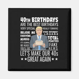 Imã Design de Aniversário de 40 Anos - Presente de Ani