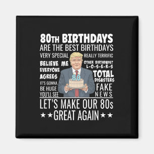 Imã Design de Aniversário de 80 anos - Citação Diverti