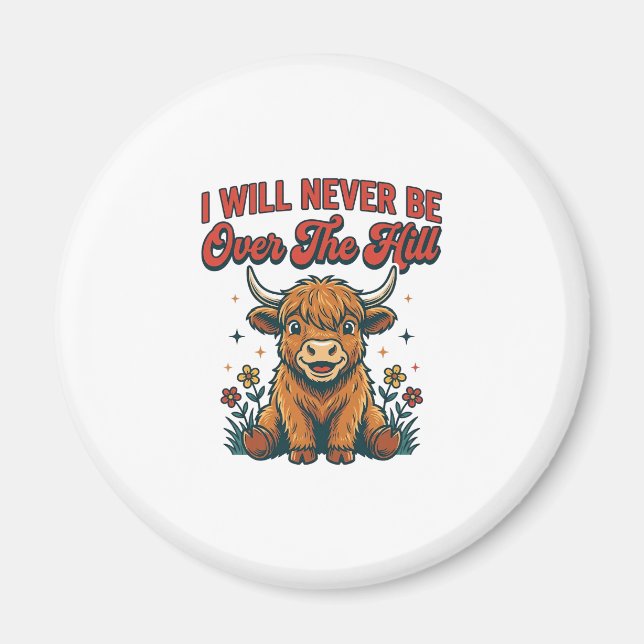 Imã Design de aniversário engraçado de vaca das Terras (Frente)
