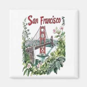 Imã Design de Aquarela da ponte de Ouro San Francisco